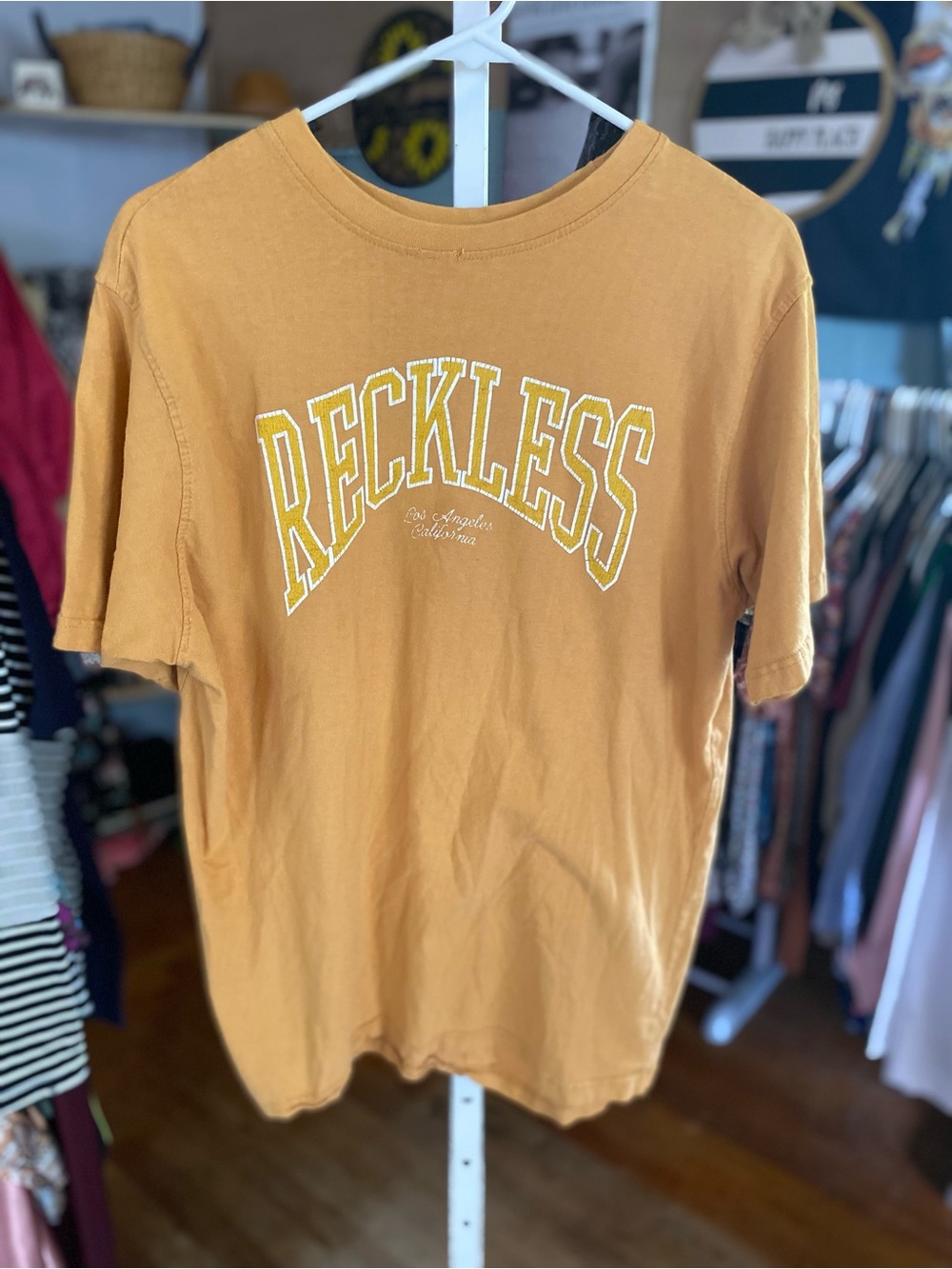 Young & Reckless Mustard Yellow 'RECKLESS' Short Sleeve Tee